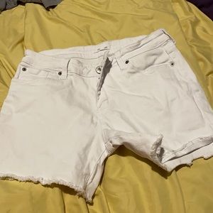 White jean shorts